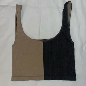 Intimately Free People Tan Black Colorblock Tank